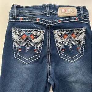 Robell Women's Boot Cut Jeans - Blue with Multicolor Embroidery